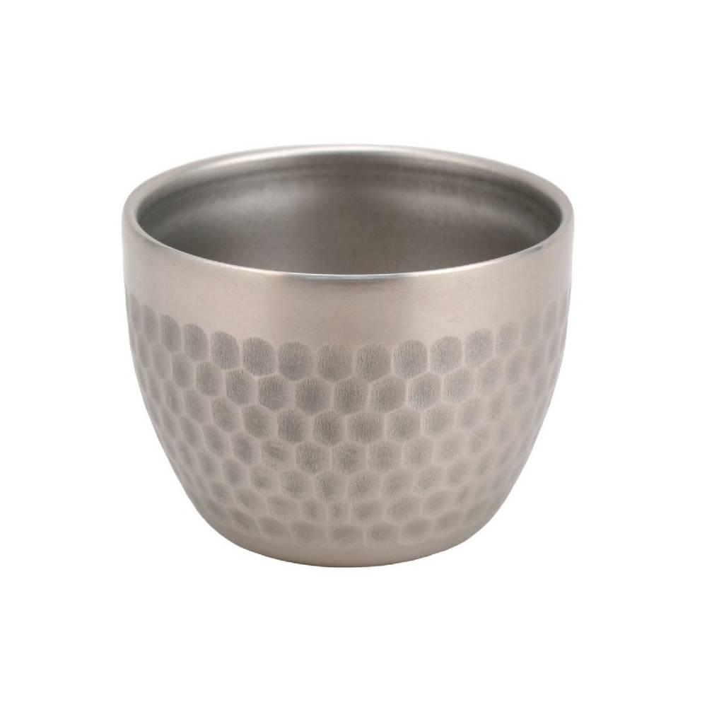 Ptygrace Titanium Hammered Sake Cup 60ml Double Wall Insulated showing metallic texture