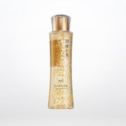 Hakuza Platinum Gold Leaf Face Lotion bottle showing suspended gold flakes