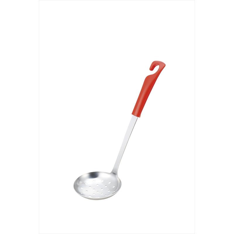 KAI KHS Slotted Ladle, Red, KHS Slotted Ladle, Red 285 x 85 x 60 mm, 83 g, Made in Japan, 28.5 x 8.5 x 6 cm and 83 g, red