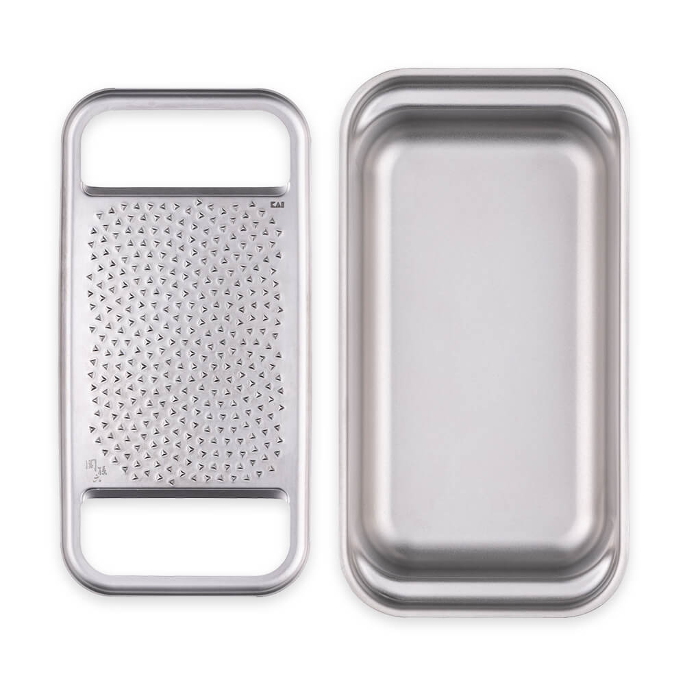 KAI Seki Magoroku All-Stainless Grater Gokume-Date With Tray