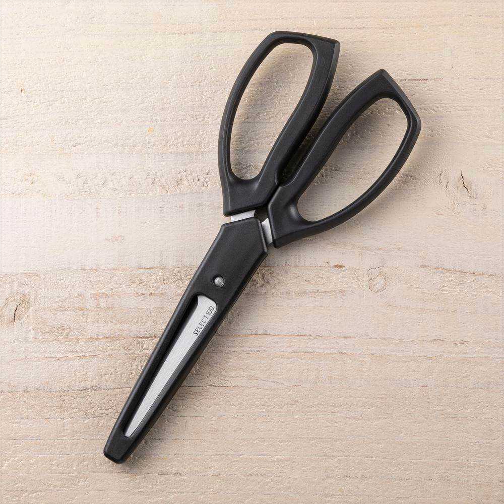 KAI SELECT100 Slim Kitchen Scissors, SELECT100 Slim Kitchen Scissors 185 x 78 x 13 mm, 74 g, Made in China, 18.5 x 7.8 x 1.3 cm and 74 g, Standard