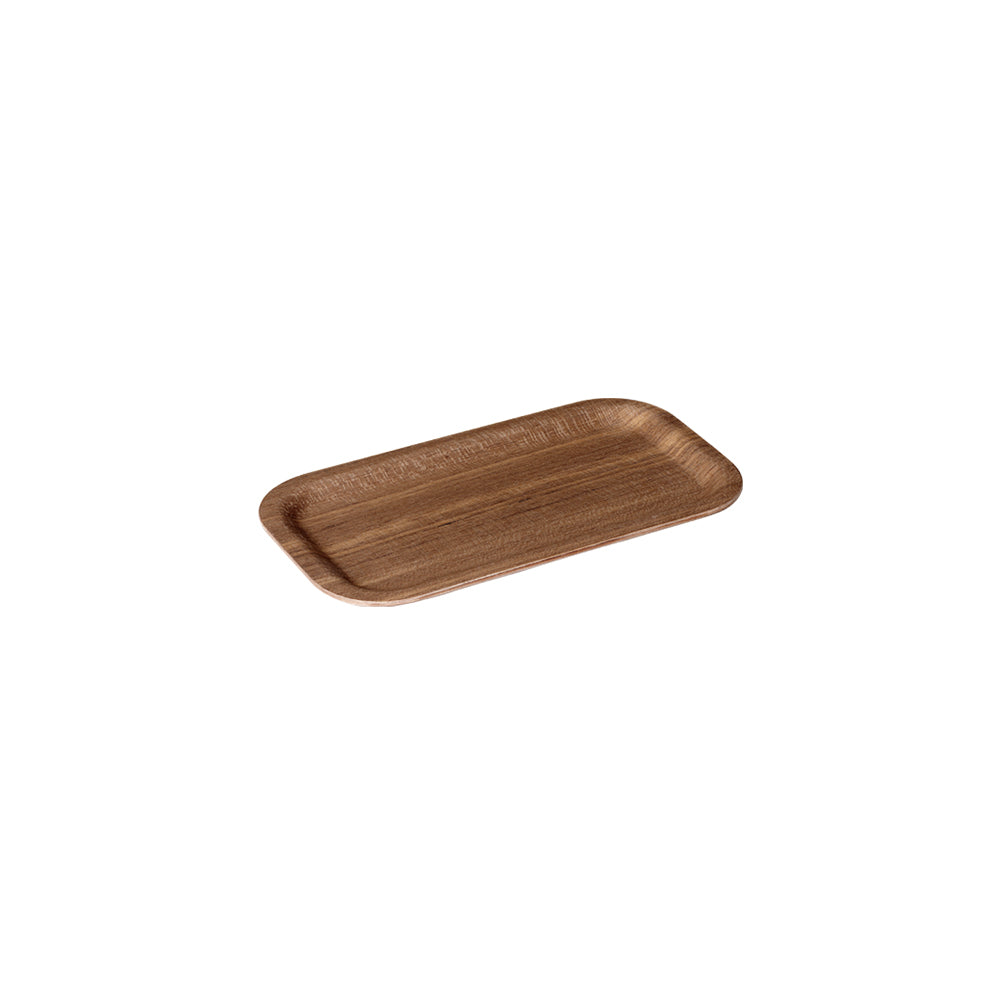 KINTO Teak Synthetic Lacquerware Non-Slip Tray 220x120, Teak Synthetic Lacquerware Non-Slip Tray 220x120 In Teak, Hand wash only, not dishwasher safe, Made in China, 22 x 12 x 1.2 cm and 85 g, Teak