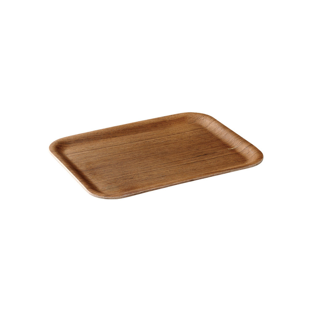 KINTO Teak Synthetic Lacquerware Non-Slip Tray 320x240, Teak Synthetic Lacquerware Non-Slip Tray 320x240 In Teak, Hand wash only, not dishwasher safe, Made in China, 32 x 24 x 1.5 cm and 250 g, Teak