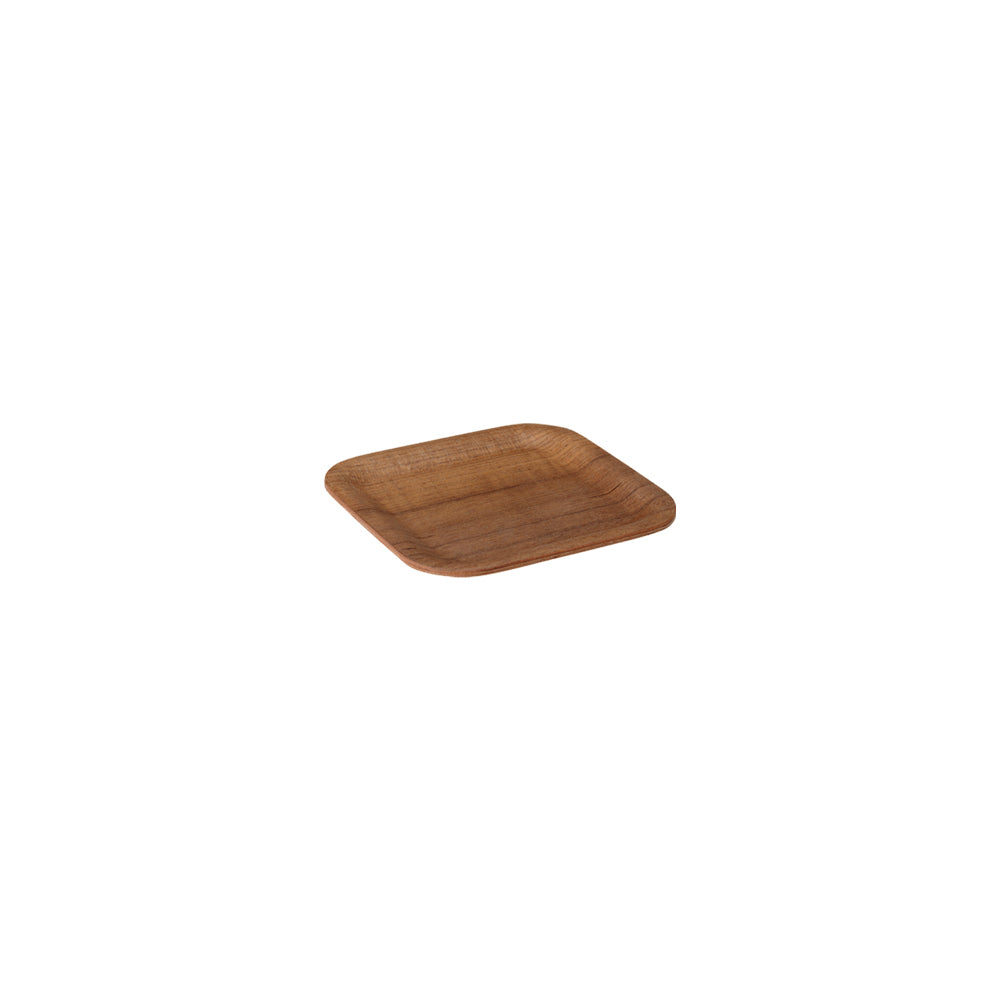 KINTO Synthetic Lacquerware Non-Slip Tray, Synthetic Lacquerware Non-Slip Tray In Teak, Hand wash only, not dishwasher safe, Made in China, 16 x 16 x 1.2 cm and 80 g, Teak