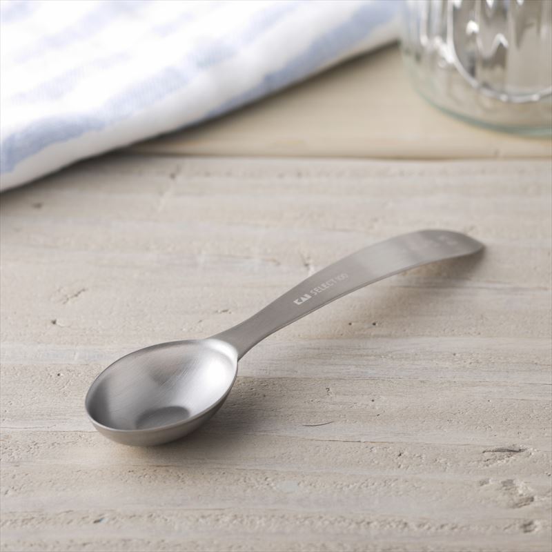 KAI SELECT100 Oval Measuring Spoon 1/2 Tablespoon, SELECT100 Oval Measuring Spoon 1/2 Tablespoon 139 x 32 x 13 mm, 20 g, Made in China, 13.9 x 3.2 x 1.3 cm and 20 g, Standard