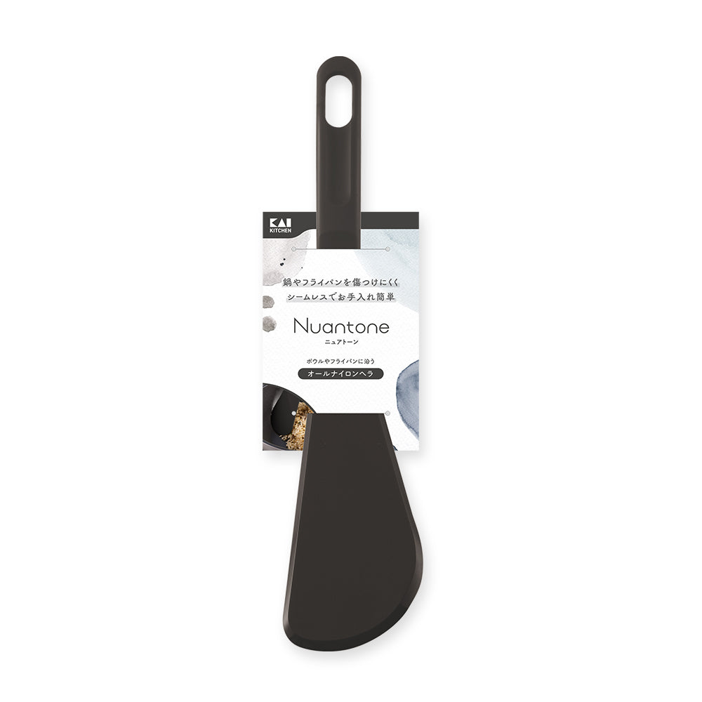 KAI Nuance Tone All-Nylon Spatula, Charcoal Black, Nuance Tone All-Nylon Spatula, Charcoal Black 297 x 68 x 23 mm, 54 g, Made in Japan, 29.7 x 6.8 x 2.3 cm and 54 g, Charcoal Black