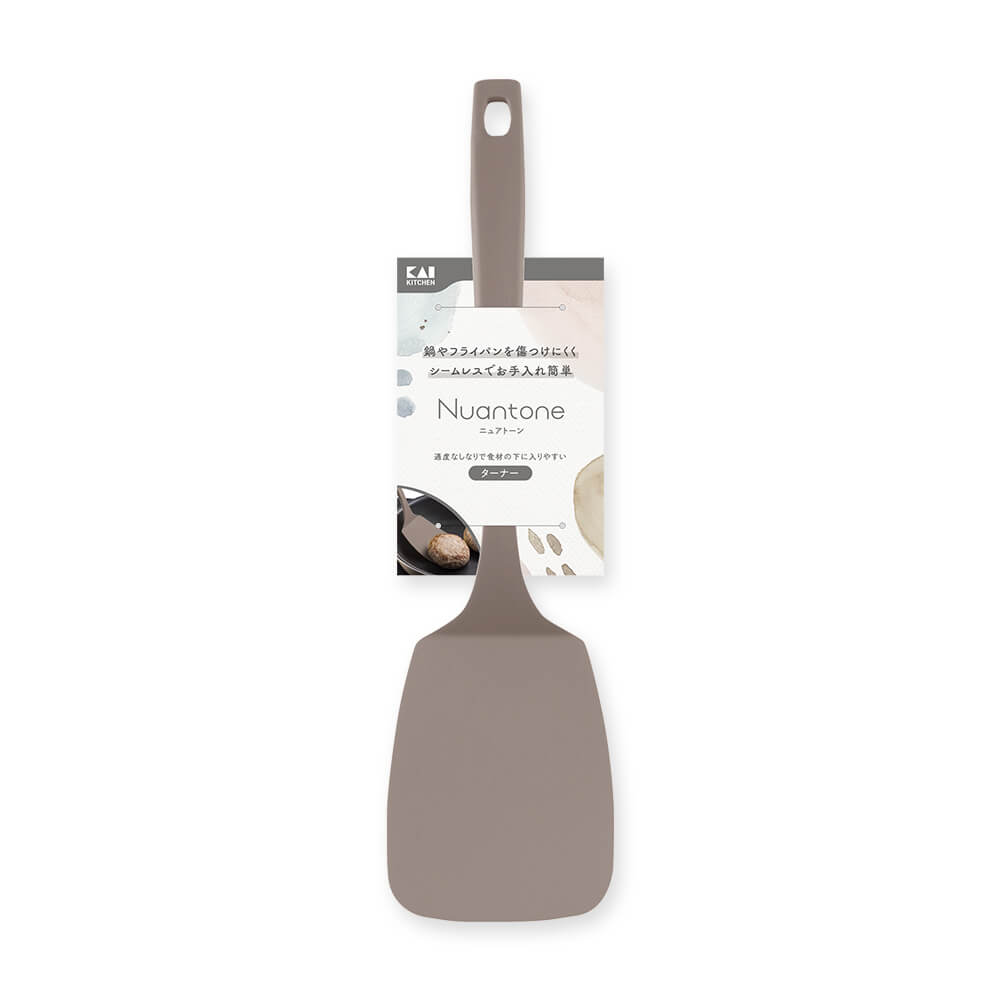 KAI Nuance Tone All-Nylon Turner, Beige Gray, Nuance Tone All-Nylon Turner, Beige Gray 320 x 85 x 30 mm, 50 g, Made in Japan, 32 x 8.5 x 3 cm and 50 g, Beige Gray