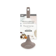 KAI Nuance Tone All-Nylon Mini Slotted Ladle, Beige Gray, Nuance Tone All-Nylon Mini Slotted Ladle, Beige Gray 203 x 70 x 50 mm, 26 g, Made in Japan, 20.3 x 7 x 5 cm and 26 g, Beige Gray