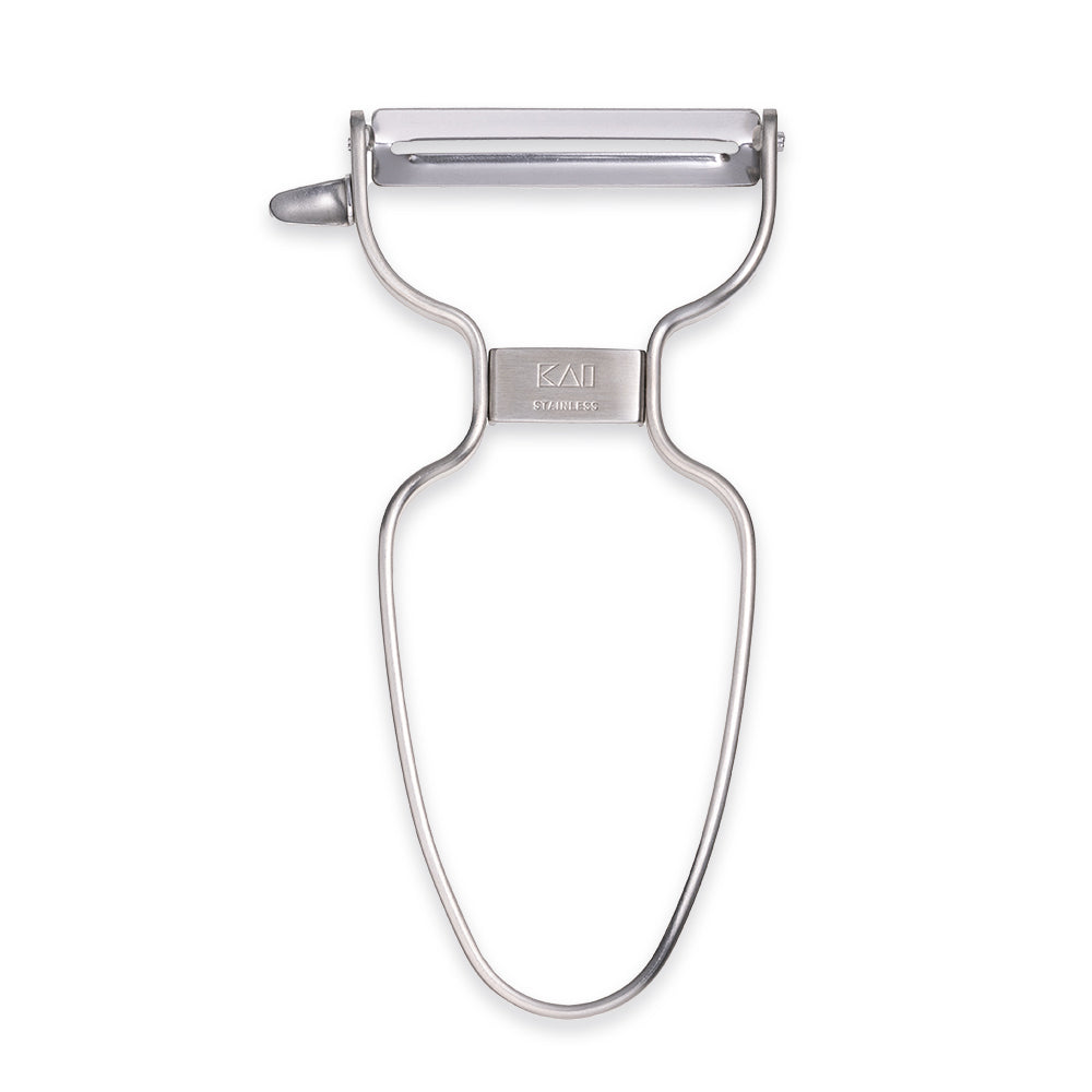 KAI Stainless Steel Peeler, Stainless Steel Peeler 115 x 65 x 10 mm, 45 g, Made in China, 11.5 x 6.5 x 1 cm and 45 g, Standard