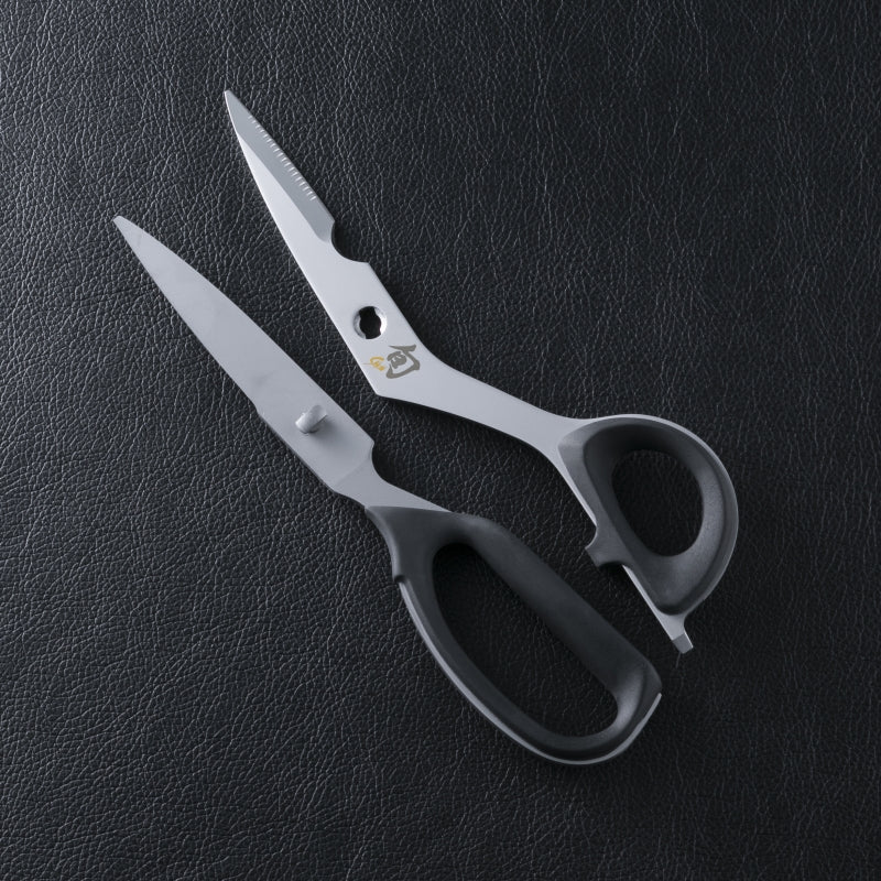 Shun Kitchen Scissors, 230 x 90 x 12 mm, about 210 g, Stainless Blade Steel Blades, Thermoplastic Elastomer Handle Heat-Resistant to 100 C