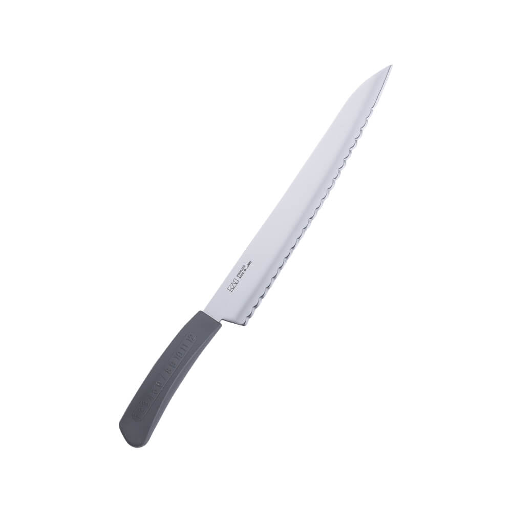 KAI Plastic Handle Serrated Knife 220mm, Plastic Handle Serrated Knife 220mm 340 x 40 x 17 mm, 95 g, Made in Japan, 34 x 4 x 1.7 cm and 95 g, Standard