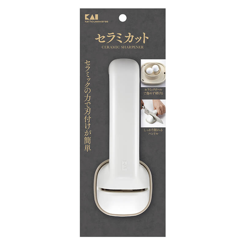 KAI Ceramicut Knife Sharpener, Ceramicut Knife Sharpener 177 x 67 x 60 mm, 92 g, Made in Japan, 17.7 x 6.7 x 6 cm and 92 g, Standard