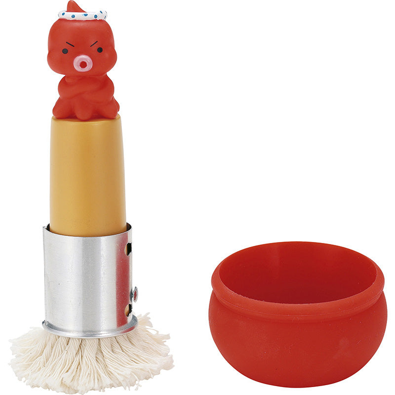 KAI Maido Honpo Oil Brush with Octopus Pot Tray, Maido Honpo Oil Brush with Octopus Pot Tray 255 x 82 x 35 mm, 64 g, Made in China, 25.5 x 8.2 x 3.5 cm and 64 g, Standard