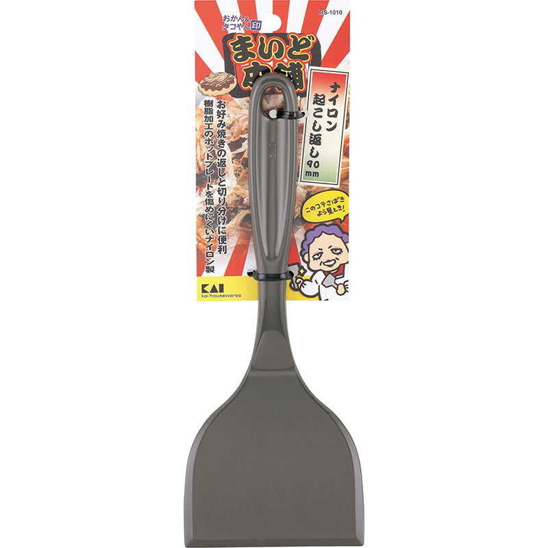 KAI Maido Honpo Nylon Okonomiyaki Turner 90mm, Maido Honpo Nylon Okonomiyaki Turner 90mm 235 x 90 x 22 mm, 49 g, Made in Japan, 23.5 x 9 x 2.2 cm and 49 g, Standard