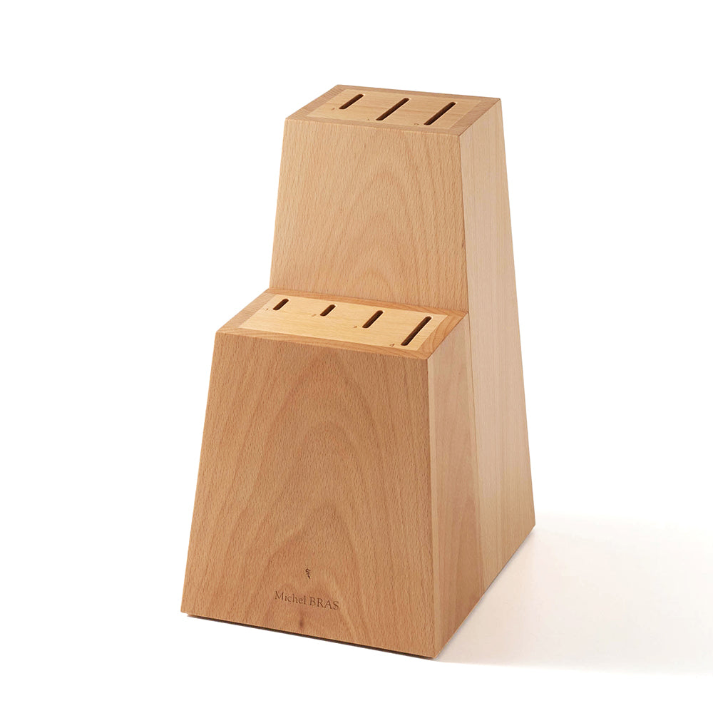KAI Michel BRAS Wooden Knife Block (7 Knives), Michel BRAS Wooden Knife Block (7 Knives) 213 x 162 x 295 mm, 1900 g, Made in Japan, 21.3 x 16.2 x 29.5 cm and 1900 g, Standard