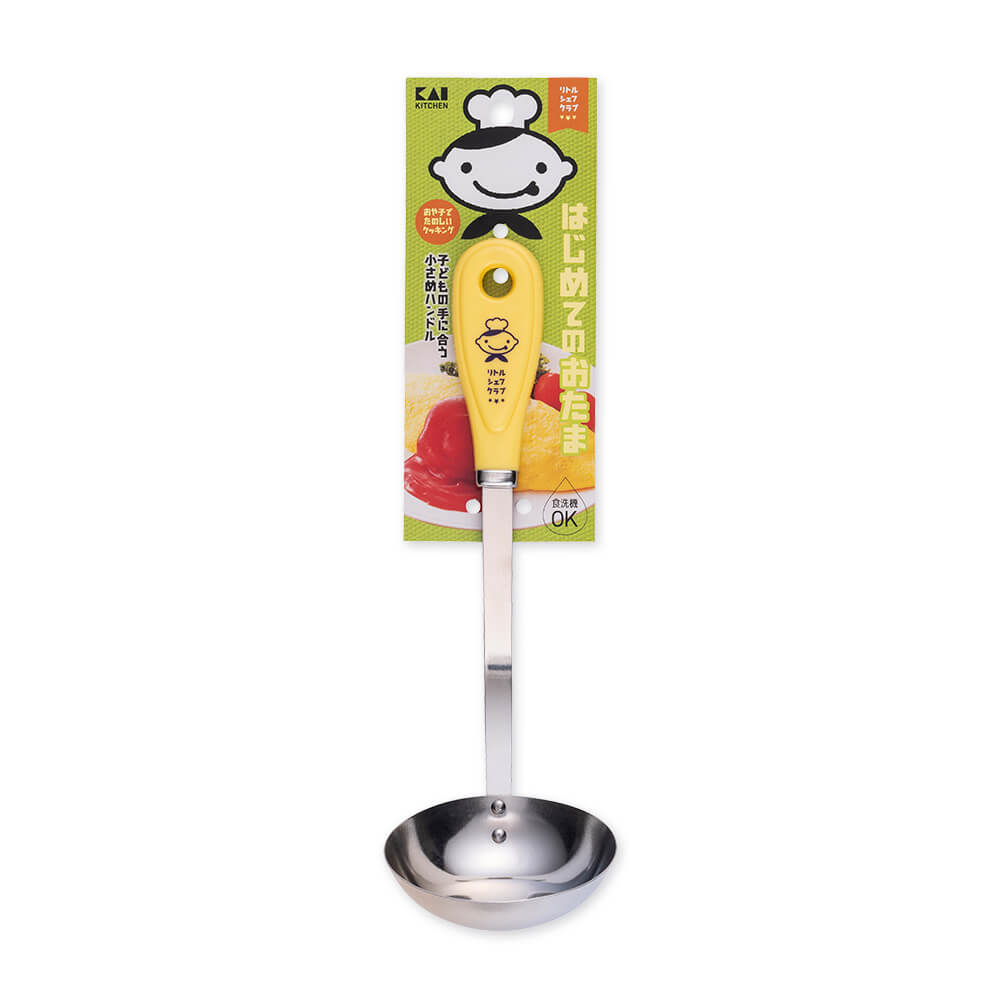 KAI Little Chef Club First Ladle, Little Chef Club First Ladle 270 x 70 x 65 mm, 55 g, Made in Japan, 27 x 7 x 6.5 cm and 55 g, Standard