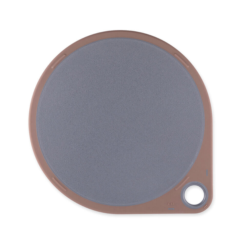 KAI Round Cutting Board 2-Piece Set, Gray (S 25 cm & M 30 cm), Round Cutting Board 2-Piece Set, Gray (S 25 cm & M 30 cm) 350 x 300 x 10 mm, 540 g, Made in Taiwan, 35 x 30 x 1 cm and 540 g, Gray