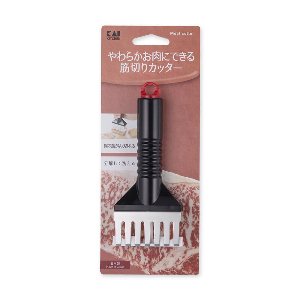 KAI Meat Tenderizing Sinew Cutter, Meat Tenderizing Sinew Cutter 145 x 60 x 24 mm, 65 g, Made in Japan, 14.5 x 6 x 2.4 cm and 65 g, Standard
