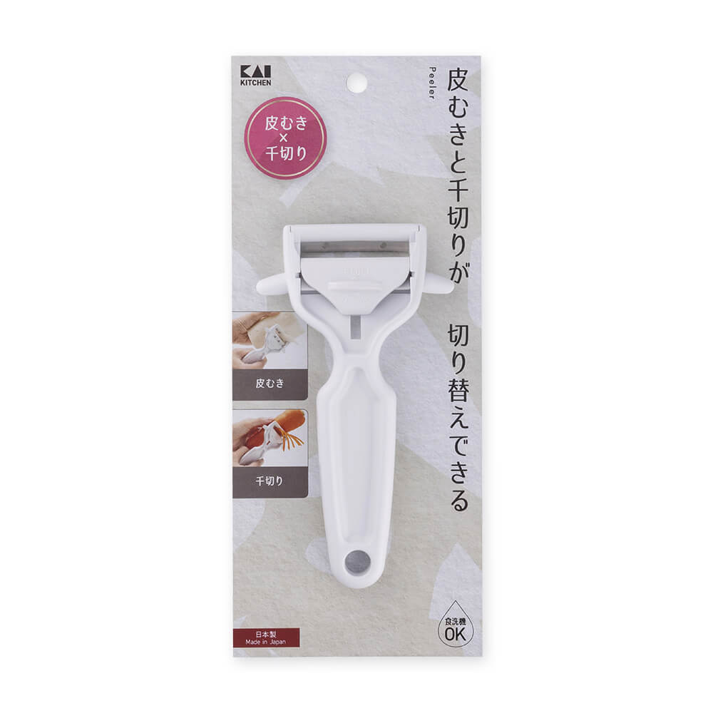 KAI Peeler and Julienne Slicer, Peeler and Julienne Slicer 145 x 80 x 22 mm, 32 g, Made in Japan, 14.5 x 8 x 2.2 cm and 32 g, Standard