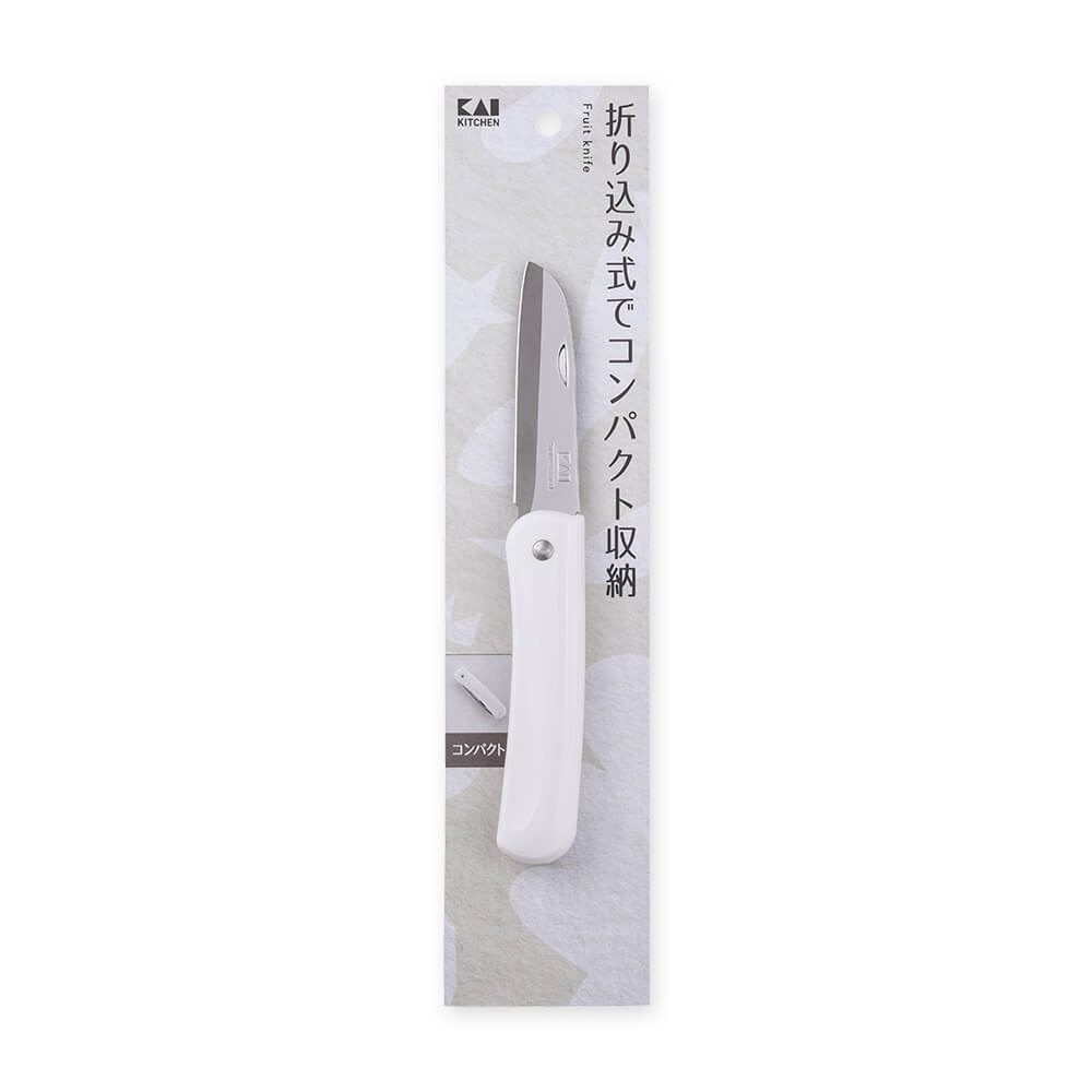 KAI Folding Fruit Knife, Folding Fruit Knife 177 x 23 x 10 mm, 35 g, Made in China, 17.7 x 2.3 x 1 cm and 35 g, Standard