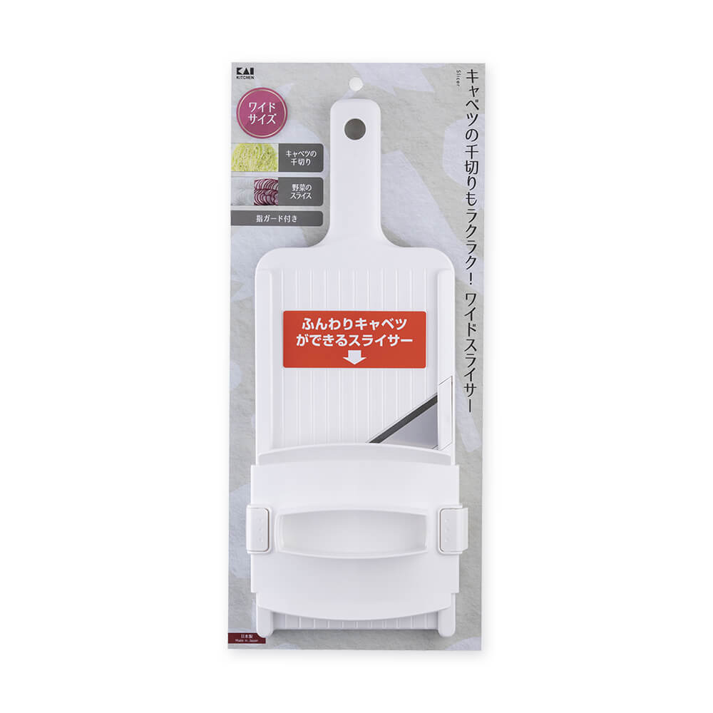 KAI Cabbage Slicer with Finger Guard, Cabbage Slicer with Finger Guard 380 x 153 x 55 mm, 378 g, Made in Japan, 38 x 15.3 x 5.5 cm and 378 g, Standard