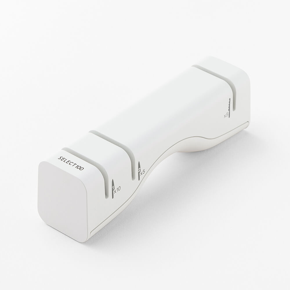 KAI SELECT100 Sharpener (for Double-Bevel Knives and Bread Knives), SELECT100 Sharpener (for Double-Bevel Knives and Bread Knives) 138 x 36 x 41 mm, 75 g, Made in China, 13.8 x 3.6 x 4.1 cm and 75 g, Standard