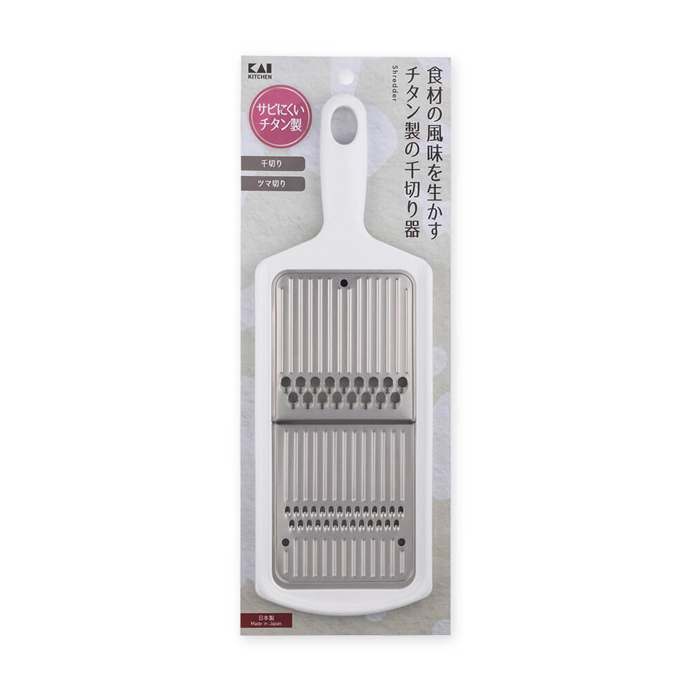 KAI Titanium Julienne Slicer, Titanium Julienne Slicer 270 x 90 x 15 mm, 68 g, Made in Japan, 27 x 9 x 1.5 cm and 68 g, Standard