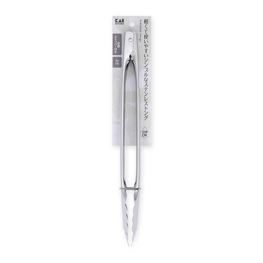 KAI Stainless Steel Multi-Purpose Tongs 30cm, Stainless Steel Multi-Purpose Tongs 30cm 305 x 31 x 33 mm, 80 g, Made in China, 30.5 x 3.1 x 3.3 cm and 80 g, Standard