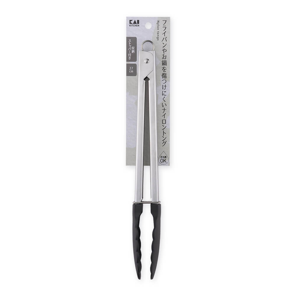 KAI Nylon Tongs 27cm, Nylon Tongs 27cm 295 x 28 x 35 mm, 117 g, Made in China, 29.5 x 2.8 x 3.5 cm and 117 g, Standard