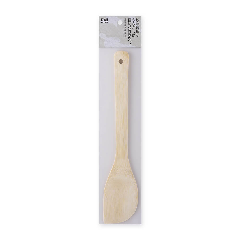 KAI Bamboo Spatula 30cm, Bamboo Spatula 30cm 300 x 73 x 12 mm, 40 g, Made in China, 30 x 7.3 x 1.2 cm and 40 g, Standard