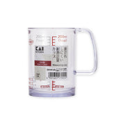 KAI Heat-Resistant Pour-Anywhere Measuring Cup 200ml, Heat-Resistant Pour-Anywhere Measuring Cup 200ml 92 x 65 x 90 mm, 57 g, Made in Japan, 9.2 x 6.5 x 9 cm and 57 g, Standard