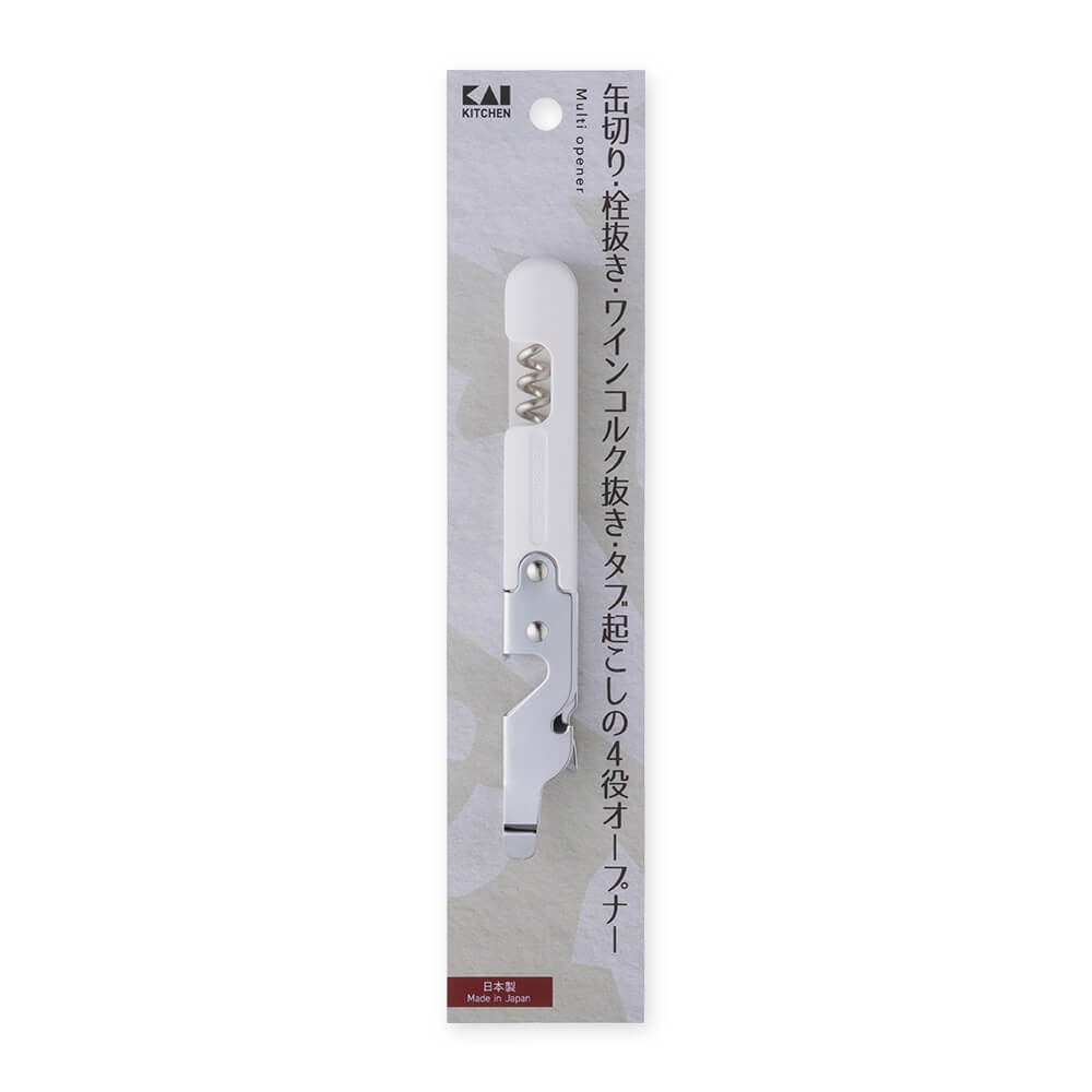 KAI 4-in-1 Can Opener, Bottle Opener and Corkscrew with Tab Lifter