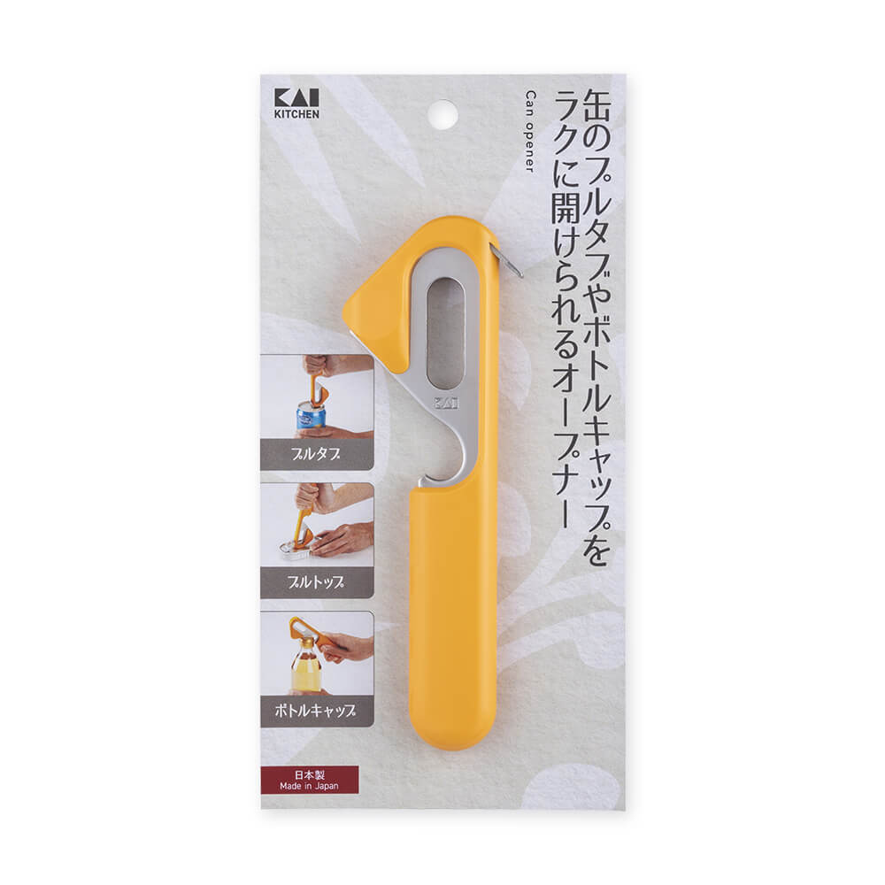 KAI Multi-Purpose Pull Tab and Bottle Cap Opener, Multi-Purpose Pull Tab and Bottle Cap Opener 146 x 48 x 15 mm, 83 g, Made in Japan, 14.6 x 4.8 x 1.5 cm and 83 g, Standard