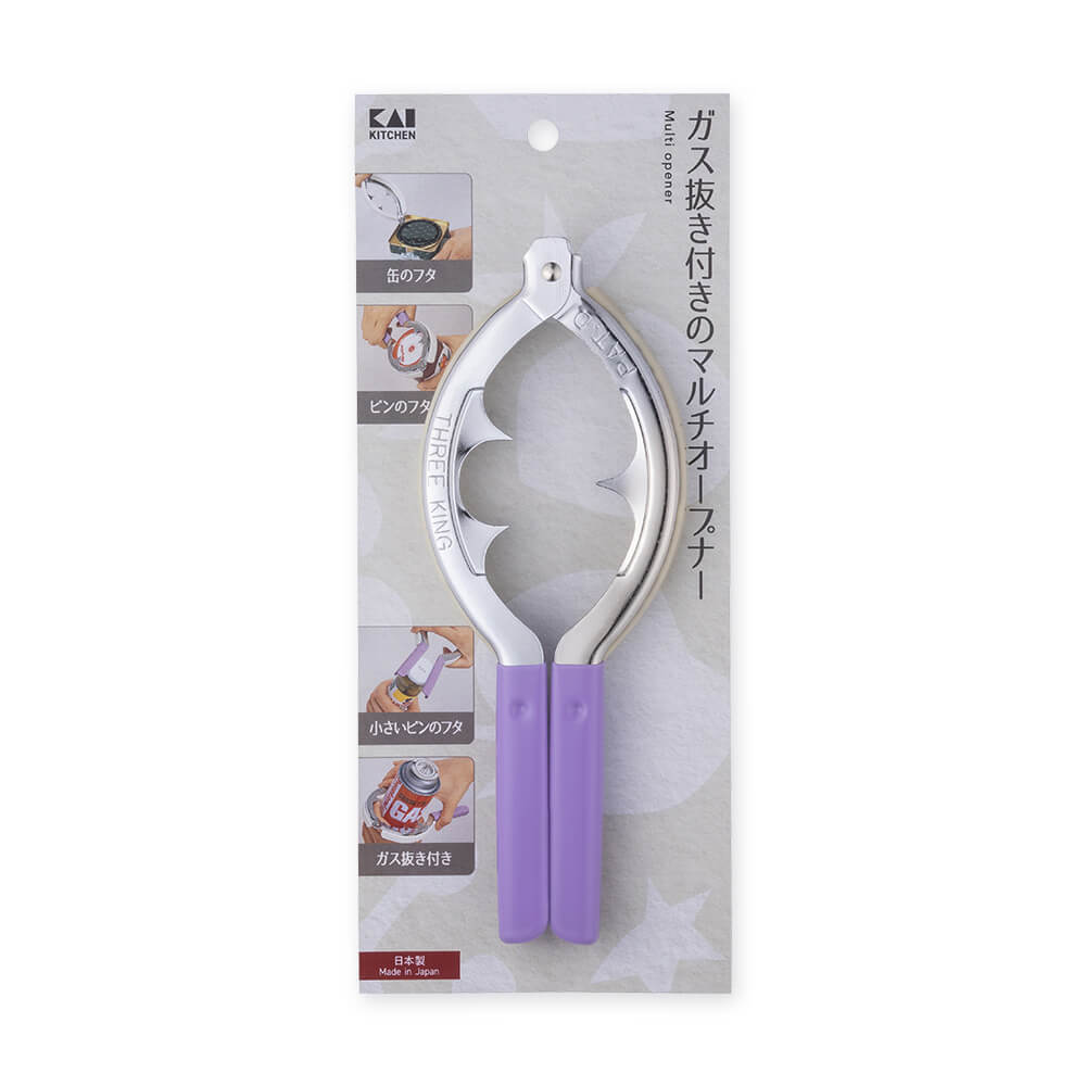 KAI Multi-Purpose Opener with Gas Release, Multi-Purpose Opener with Gas Release 187 x 73 x 18 mm, 130 g, Made in Japan, 18.7 x 7.3 x 1.8 cm and 130 g, Standard