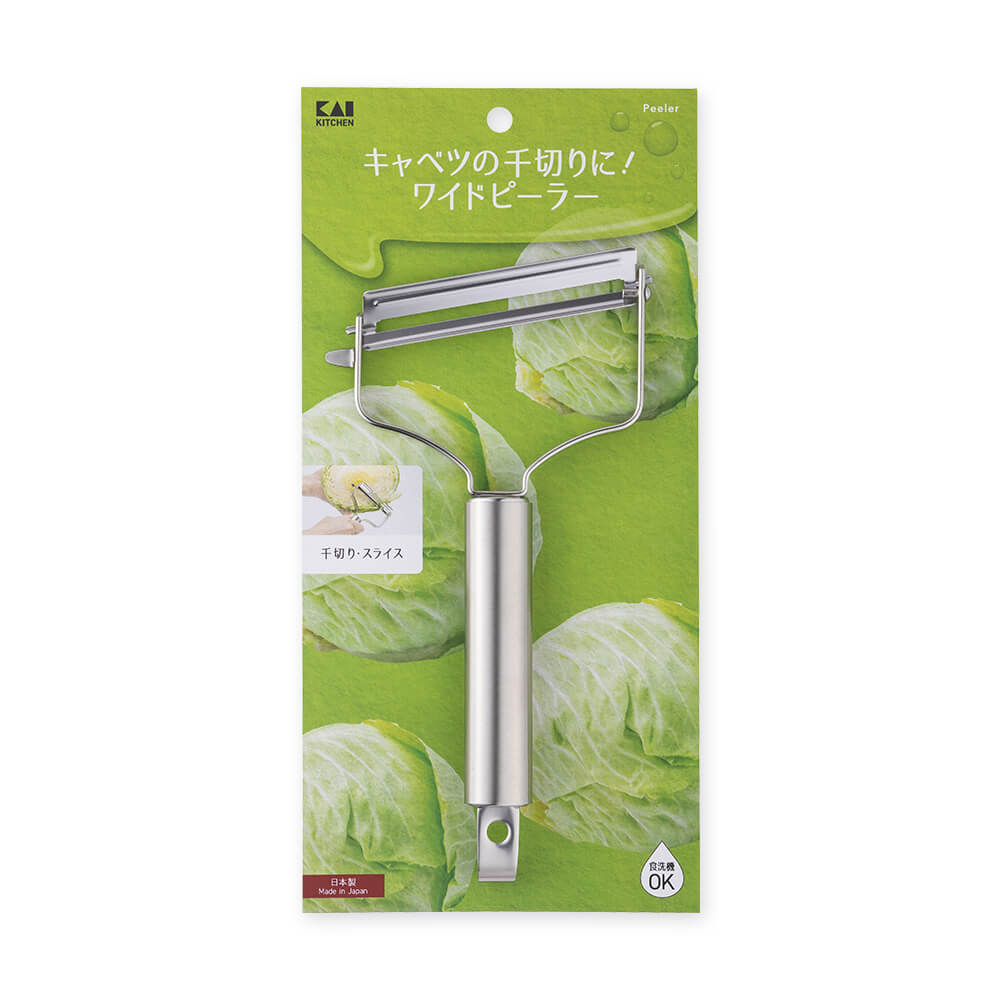 KAI Wide Peeler (Fixed Blade), Wide Peeler (Fixed Blade) 204 x 102 x 21 mm, 125 g, Made in Japan, 20.4 x 10.2 x 2.1 cm and 125 g, Standard