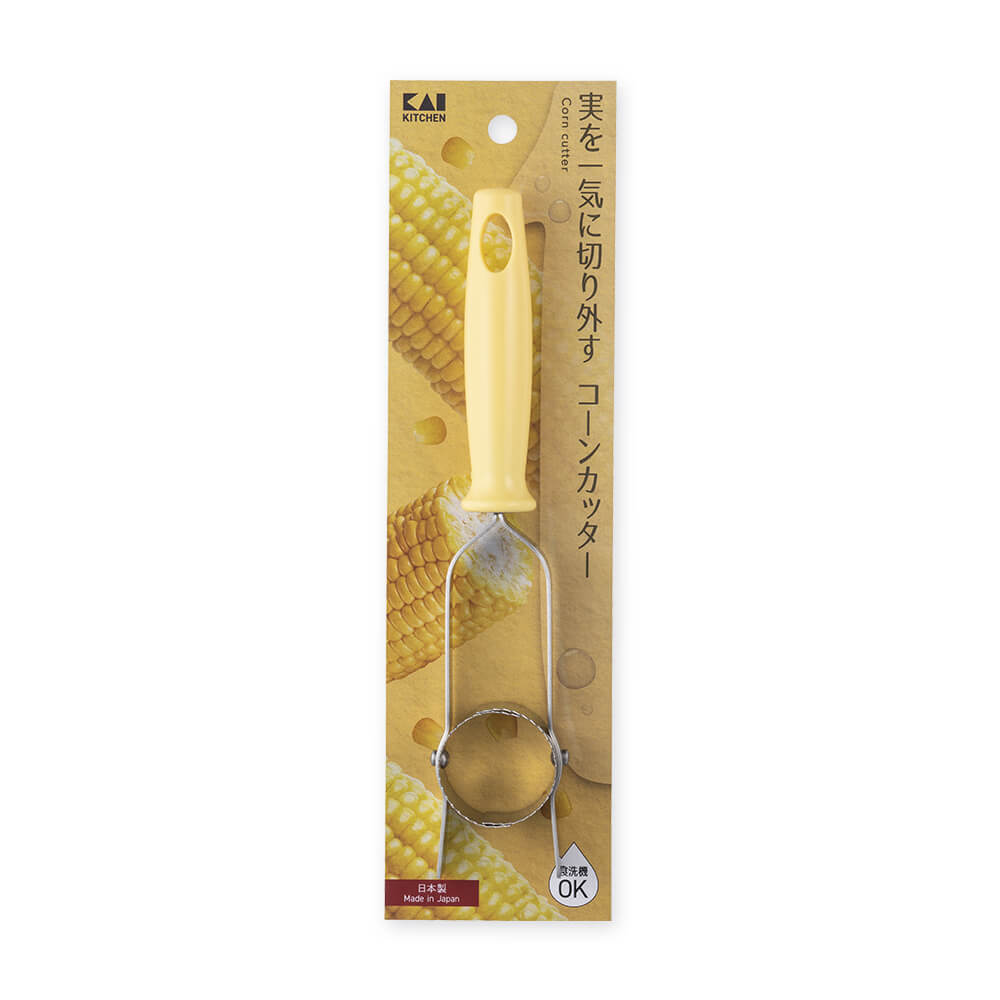 KAI Corn Cutter, Corn Cutter 195 x 40 x 22 mm, 76 g, Made in Japan, 19.5 x 4 x 2.2 cm and 76 g, Standard