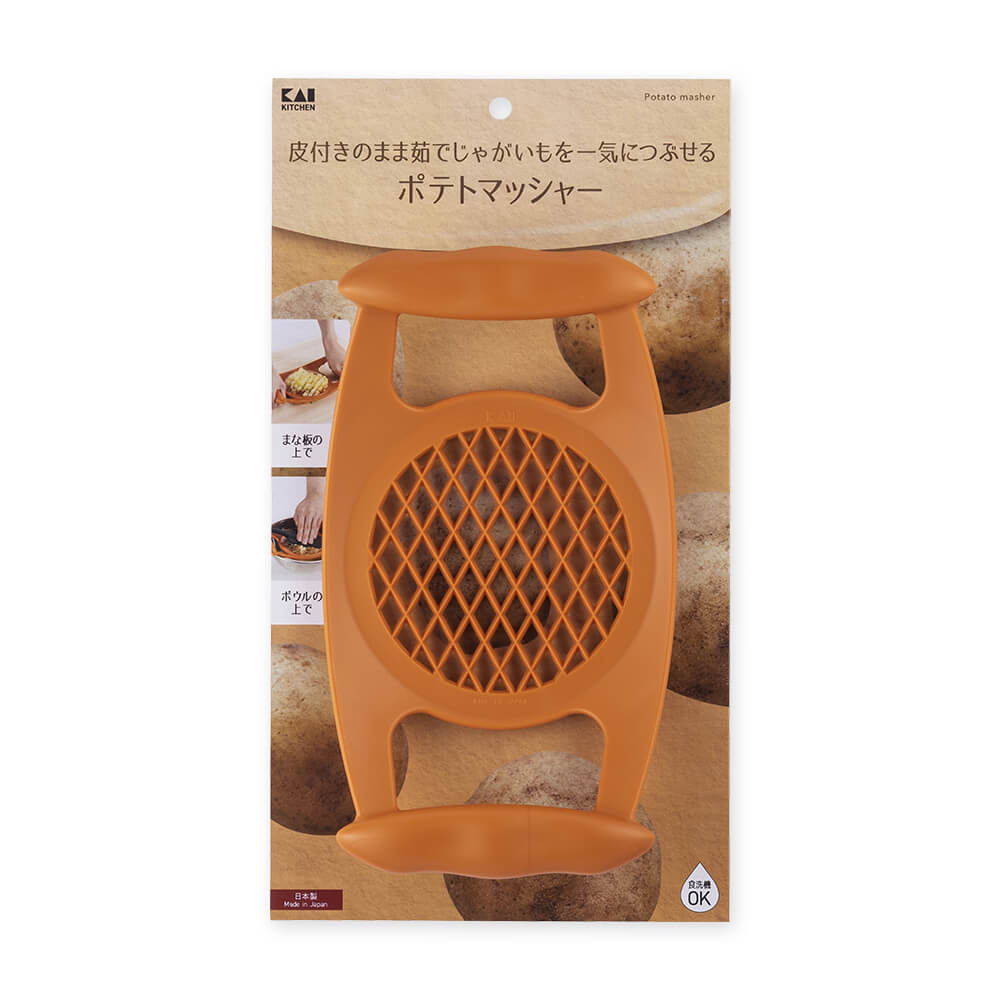 KAI Easy Potato Masher, Easy Potato Masher 226 x 130 x 44 mm, 180 g, Made in Japan, 22.6 x 13 x 4.4 cm and 180 g, Standard