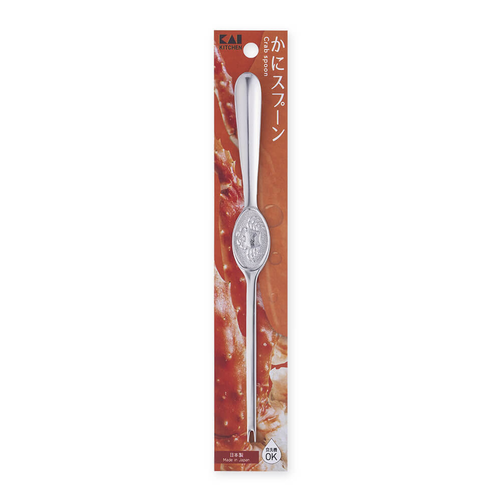 Stainless Steel Crab Spoon with Scraping Fork, 200 x 21 x 11 mm, about 25 g, for Taking Crab Meat and Innards Out of the Shell