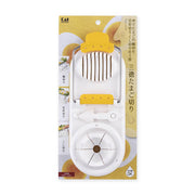 KAI 3-in-1 Egg Slicer — Round-Flower-Wedge Stainless-Wire Japan-Made