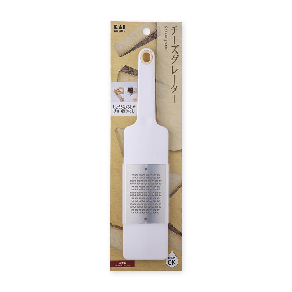 KAI Tabletop Cheese Grater, Tabletop Cheese Grater 237 x 54 x 12 mm, 48 g, Made in Japan, 23.7 x 5.4 x 1.2 cm and 48 g, Standard