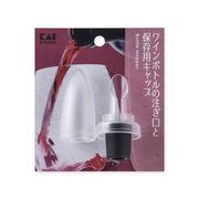 KAI Wine Cap with Pouring Spout, Clear, Wine Cap with Pouring Spout, Clear 35 x 35 x 85 mm, 29 g, Made in China, 3.5 x 3.5 x 8.5 cm and 29 g, Clear