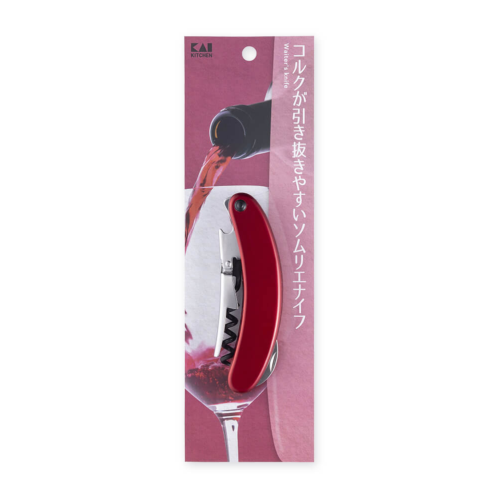 KAI Corkscrew (Sommelier Type), Corkscrew (Sommelier Type) 113 x 36 x 18 mm, 120 g, Made in China, 11.3 x 3.6 x 1.8 cm and 120 g, Standard