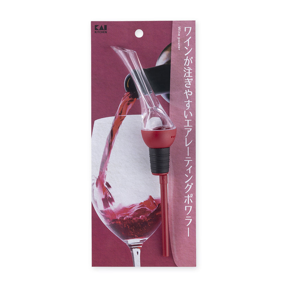 KAI Wine Aerating Pourer, Wine Aerating Pourer 218 x 55 x 32 mm, 55 g, Made in China, 21.8 x 5.5 x 3.2 cm and 55 g, Standard