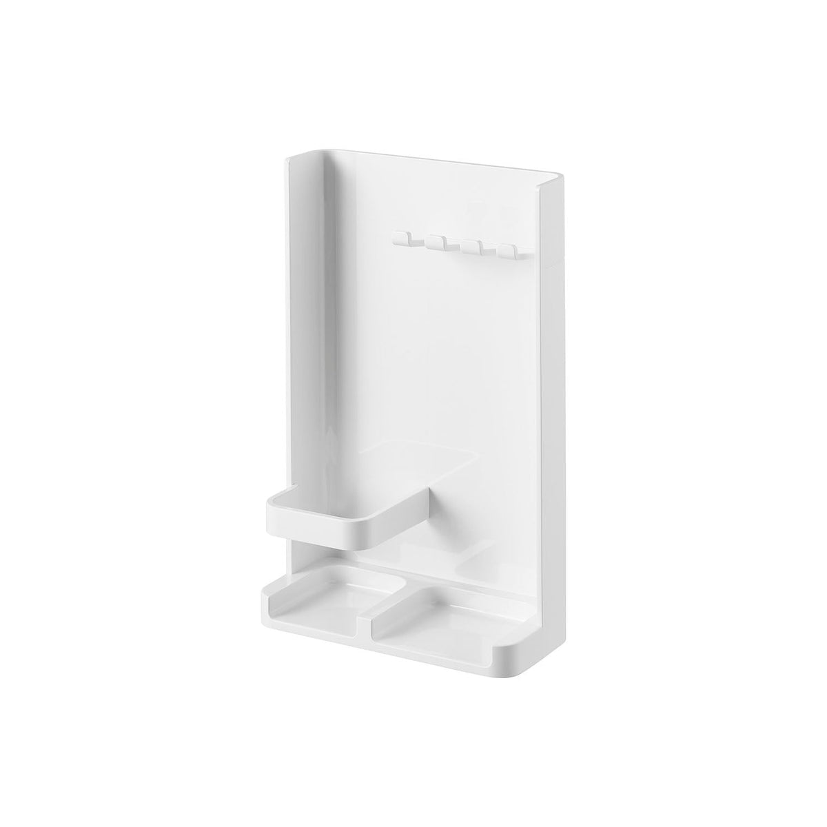 Yamazaki Tower Slim Toothbrush and Tube Stand with Hide-Away Back, Slim Stand for Three Toothbrushes and One Tube that Hides the Brush Handles When You Flip It Around, 13.2 x 6.1 x 21.1 cm and 165 g, White or Black