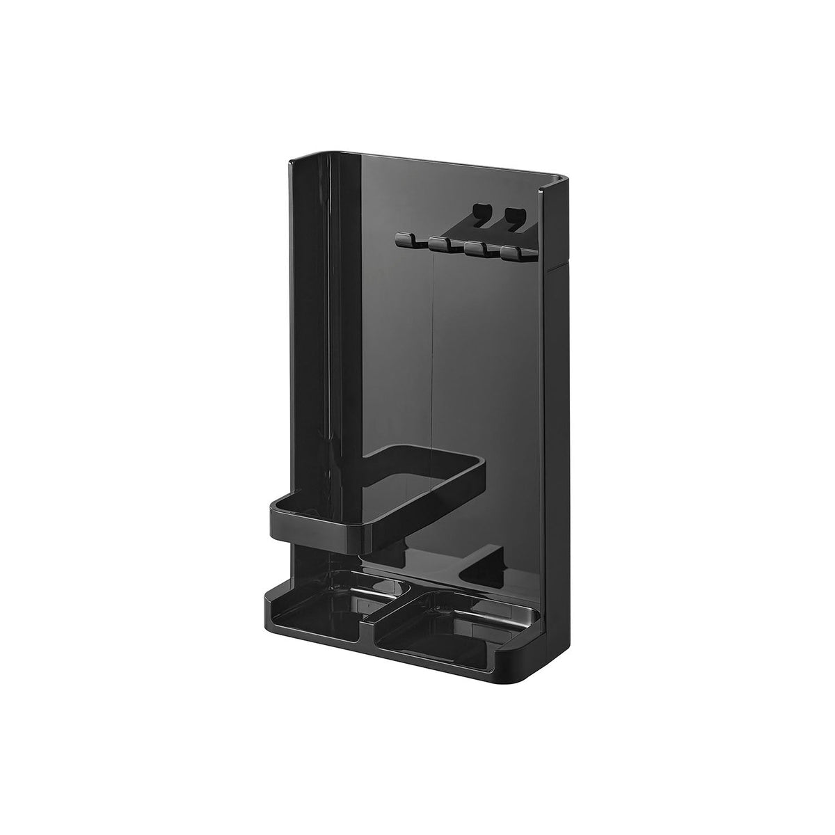 Yamazaki Tower Slim Toothbrush and Tube Stand with Hide-Away Back, Slim Stand for Three Toothbrushes and One Tube that Hides the Brush Handles When You Flip It Around, 13.2 x 6.1 x 21.1 cm and 165 g, White or Black