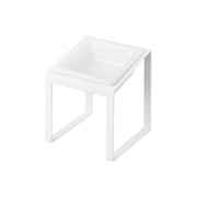 Yamazaki Nooks Slanted Pet Food Bowl Stand Nooks H17.6, Tall Slanted Stand With a Ceramic Bowl That Eases Mealtime for Tall Pets, 200 mL in the Stand and 300 mL Flat, 15 x 15.5 x 17.6 cm and 950 g, White or Black