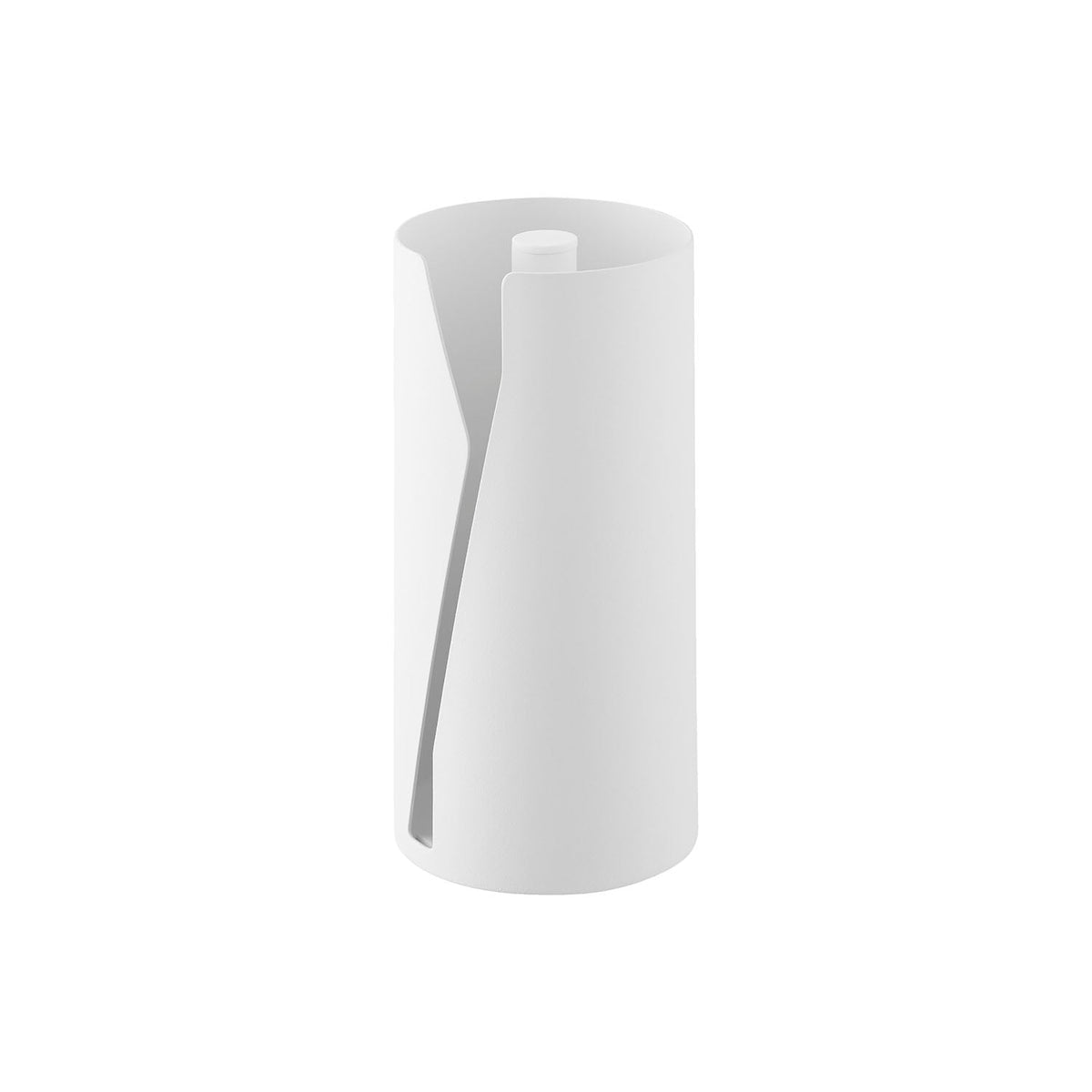 Yamazaki Tower Upright One-Hand Cut Kitchen Paper Holder, Upright Steel Holder that Hides a Kitchen Paper Roll and Cuts with One Hand, 12 x 12 x 24.7 cm and 1550 g, White or Black