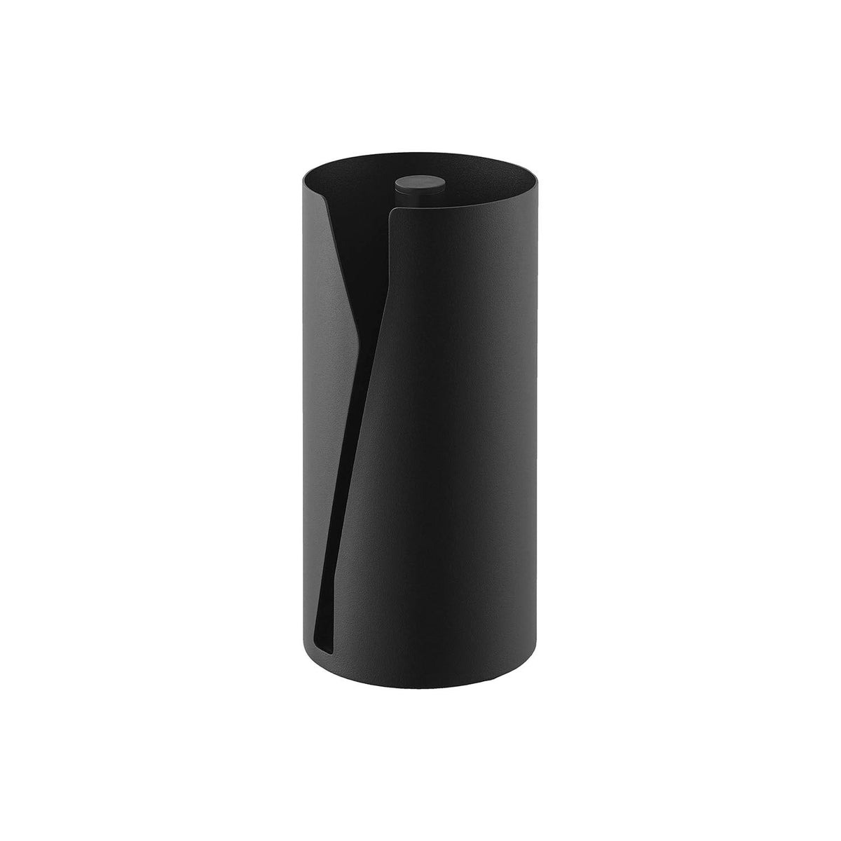 Yamazaki Tower Upright One-Hand Cut Kitchen Paper Holder, Upright Steel Holder that Hides a Kitchen Paper Roll and Cuts with One Hand, 12 x 12 x 24.7 cm and 1550 g, White or Black