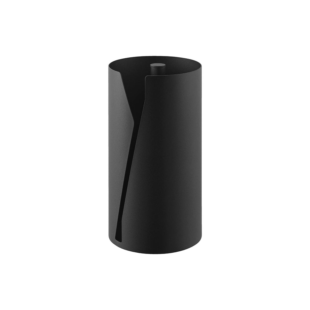 Yamazaki Tower Upright One-Hand Cut Kitchen Paper Holder, Large, Upright Steel Holder that Hides a Kitchen Paper Roll and Cuts with One Hand, 16 x 16 x 30.2 cm and 2200 g, White or Black