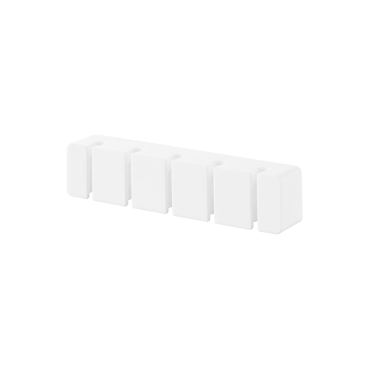 Yamazaki Tower Film-Hook Silicone Toothbrush Holder 5 Slots, Silicone Holder on a Film Hook With Five Slots that Holds Toothbrushes Firmly and Floats Them to Dry, Sticks to Tile and Glossy Walls, 11.9 x 2 x 2.7 cm and 55 g, White or Black